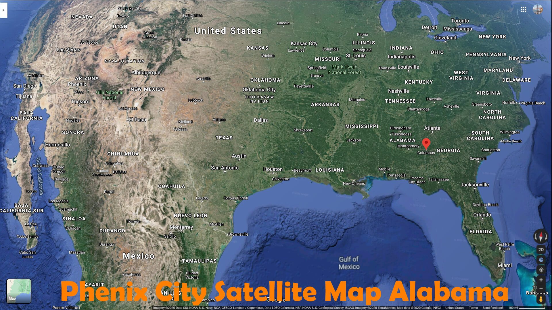 Phenix Ville Satellite Carte Alabama